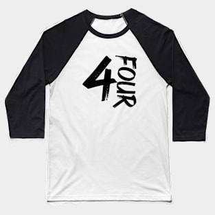 Number 4 Birthday Brush Baseball T-Shirt